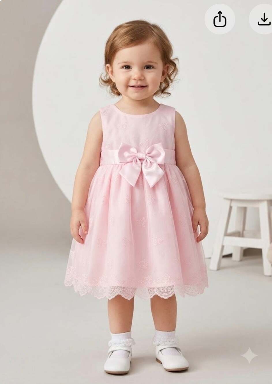 Purple Rose Baby Girl Pink Sleeveless Embroidered A-Line Dress with Satin Bow, S